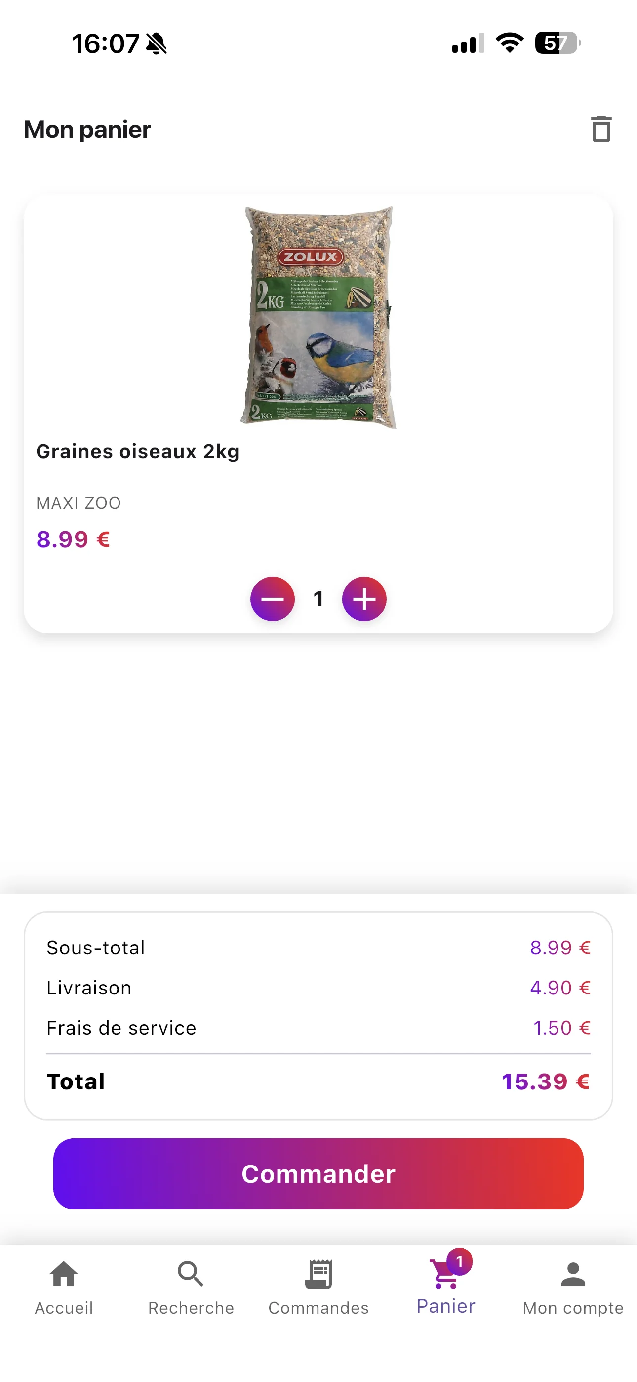 Aperçu de l'application AllDrop, suivi de livraison